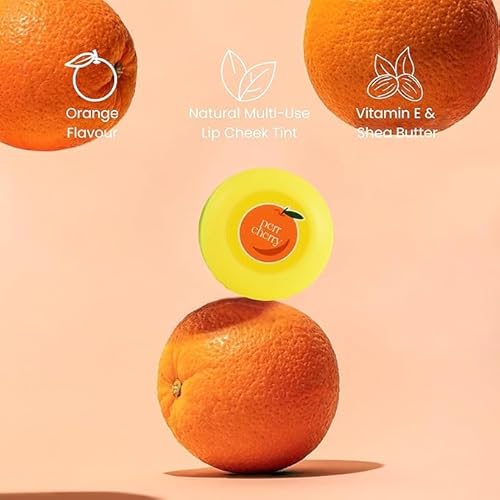 Perr Cherry Vegan Lip and Cheek Tint | Matte Natural Blush for Women & Girls | Lip Tint with Vitamin E | Nourishing Cheek Tint, 5g (Orange Creamsicle, Pack of 1)