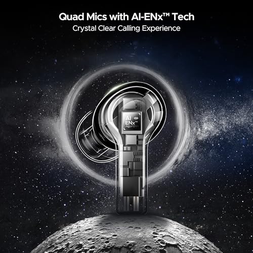 boAt Nirvana Space, 360º Spatial Audio, Active Noise Cancellation (~32dB), 100Hrs Battery,4Mics ENx, Fast Charge, v5.3 Bluetooth Earbuds, TWS Ear Buds Wireless Earphones with mic (Cosmic Black)