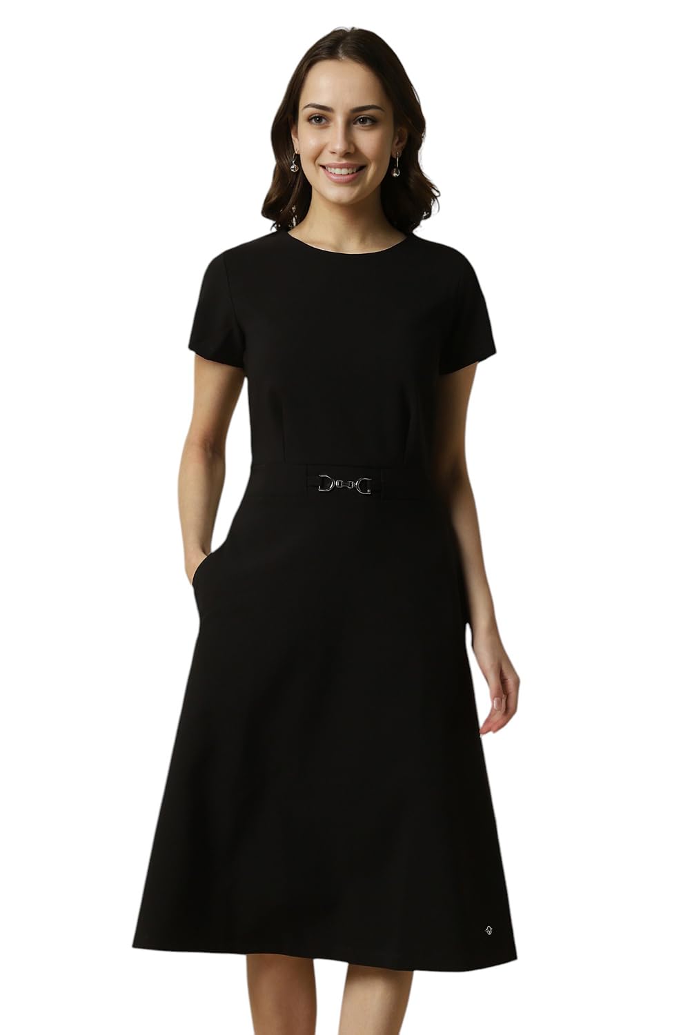 Allen Solly Women's Polyester Blend Modern Calf Length Dress