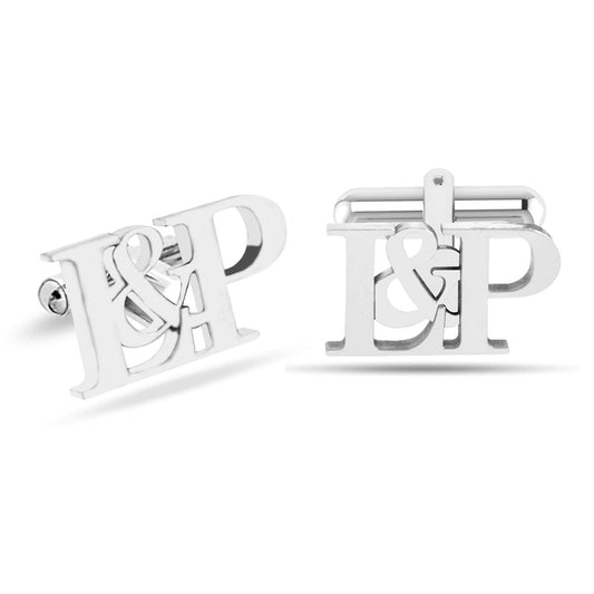 Personalized Custom Monogrammed Cufflinks for Men Sterling Silver Initial Name Cufflinks for Father Grandfather Brother Birthday Gifts