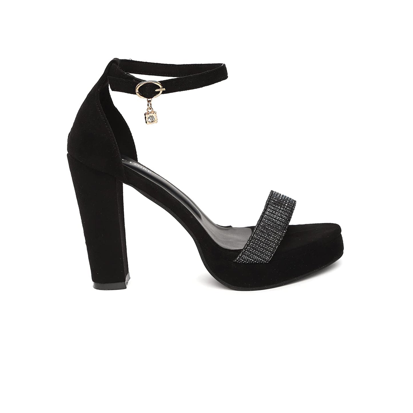 Marc Loire Women's Black High Heels Fashion Sandals for Party and Formal Occasions UK 6