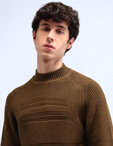 Patterned Knit Cotton Sweater