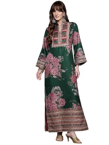 Ahalyaa Women's Printed Ethnic Kurtas for Every Occasion Green