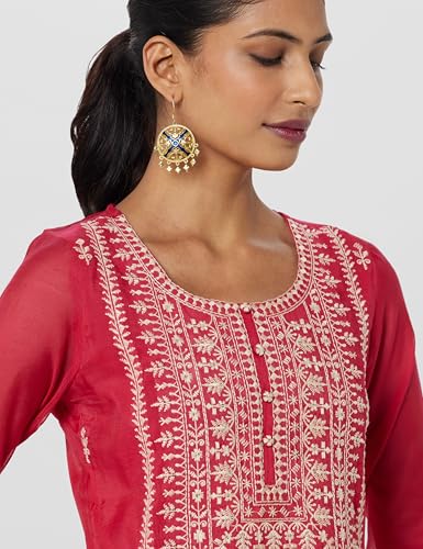 BIBA Women YARNDYED Straight Mix and Match(AWADH CH19390_Pink_46)