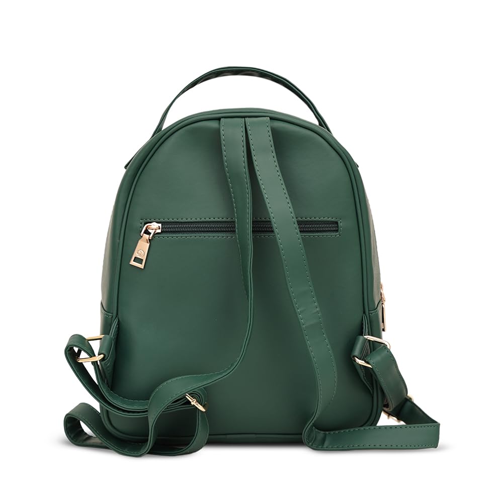 Caprese Trinity Fashion Backpack Medium Dark Green Solid Women's Bag