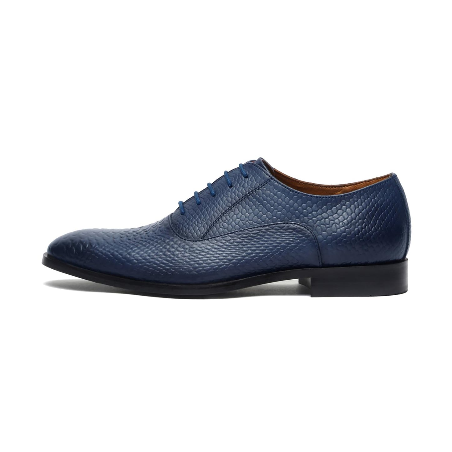 LOUIS STITCH Formal Shoes for Men | Handcrafted Derby in Authentic Italian Leather | Unique Design | Lace-Up for Business Federal Blue | UK Size 8 (EUSNBU)