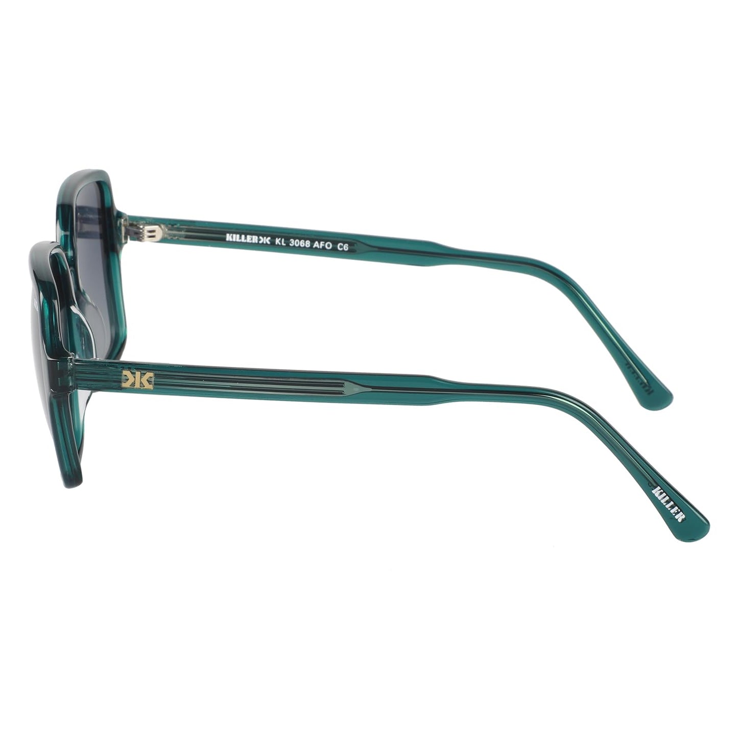 KILLER Women Sunglass - Round Shaped Polycarbonate Lens Sunglasses For Women & Girls (KL3068AFO), Color - Frame - Green, Lens - Grey