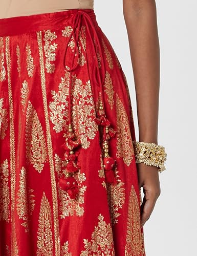 BIBA Women Printed Mix and Match(Skirt CO19862_RED_L)