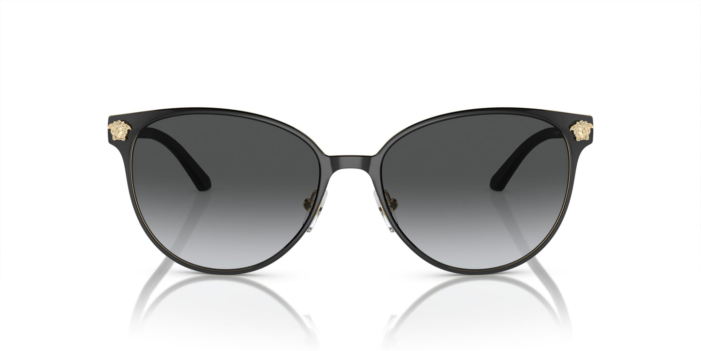 Versace Women's Ve2168 Round, Black/Pale Gold, 57