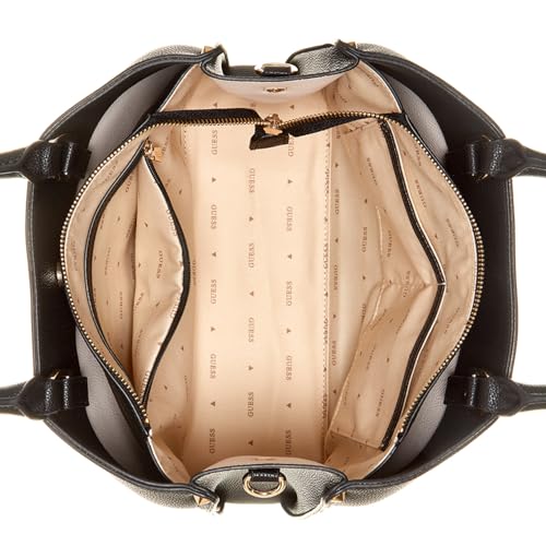 Guess Zipper PU Womens Casual Wear Satchel (BLACK, MEDIUM)