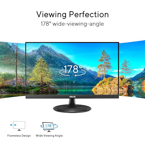 ASUS 22" Eye Care Monitor (VP229QF) - 100Hz, IPS, Full HD, 99% sRGB, Frameless, Adaptive Sync, DisplayPort, HDMI, Low Blue Light, Flicker Free, Wall Mount