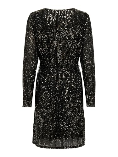 ONLY Women Shimmer Regular Fit Party Black A-line Dress