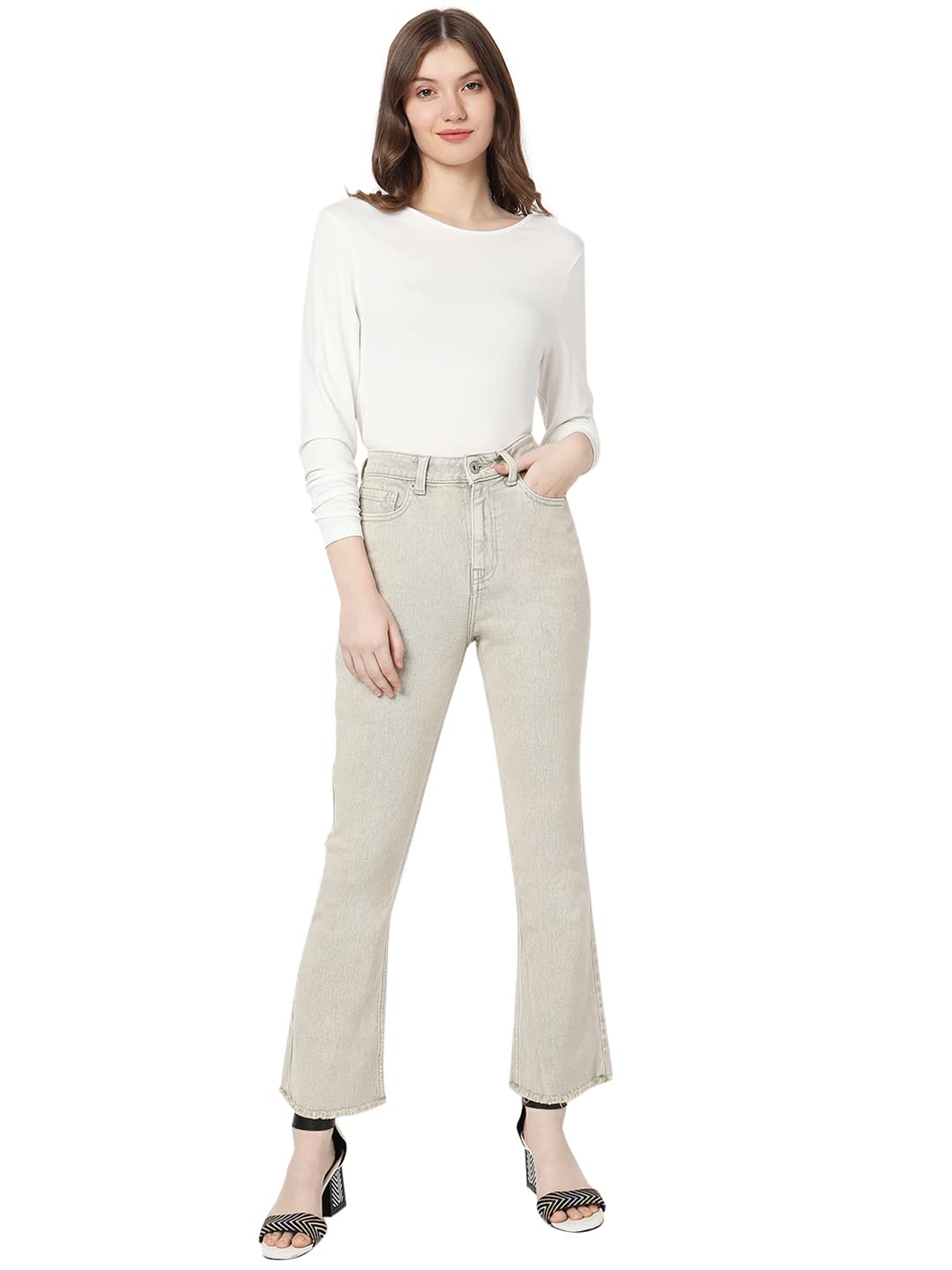 VERO MODA Bootcut fit Jeans (10298064_Seafoam Green_28)