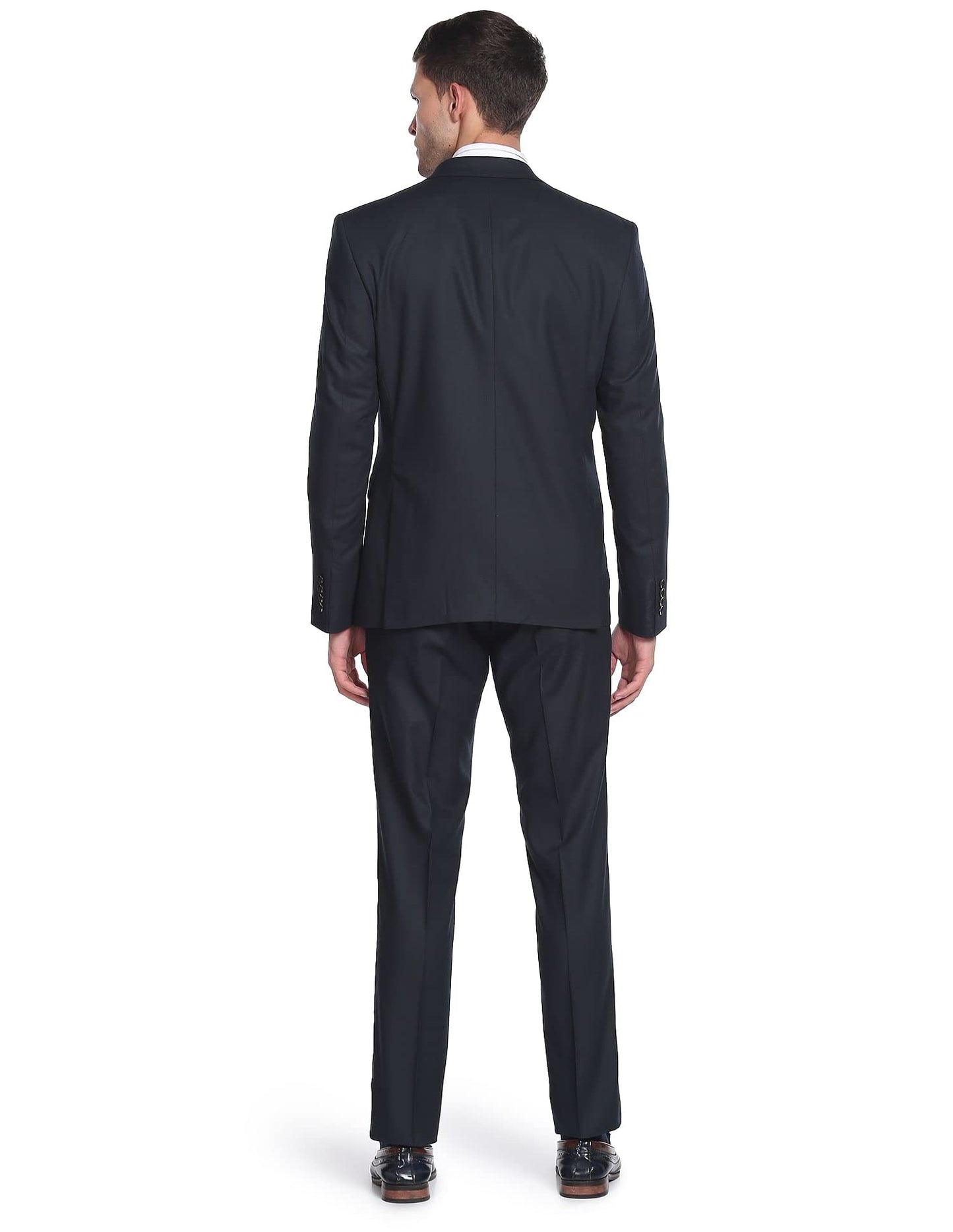 Arrow Reversible Waistcoat Self Design Three Piece Suit Green