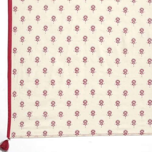 Biba Women Red Cotton Printed Gathered Suit Set_46