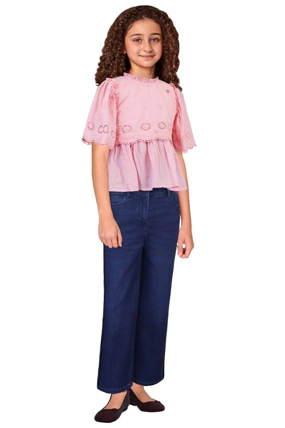 Allen Solly Girl's Regular Fit Blouse (AGTSPRGFH88763_Pink