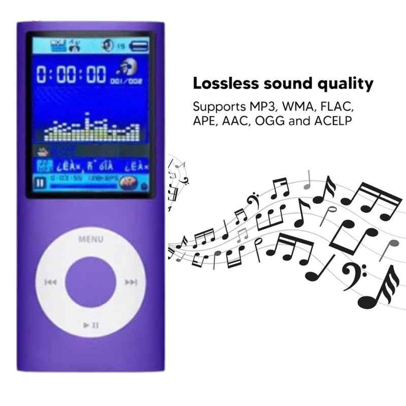 DRUMSTONE (New with 17 Years Limited Warranty) New Model MP3 Player | Portable Music Player with Lossless Sound, Slim 1.8 Inch LCD Screen, Supports Up to 64G Memory SD Card Memory Card not included