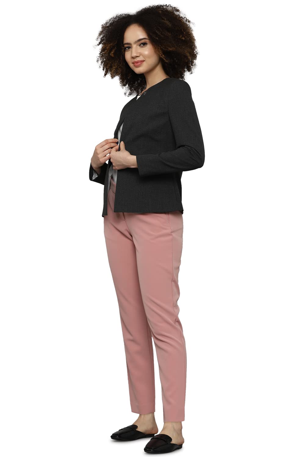 Allen Solly Women's Regular Blazer (AHBZWRGF195705_Grey_XS)