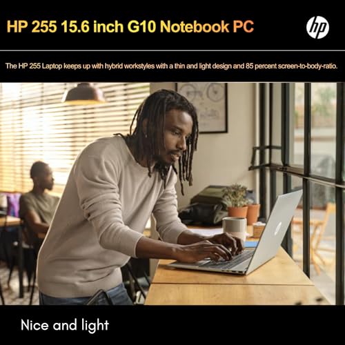 HP 255 G10 Laptop for Home or Work, 16GB RAM DDR5, 512GB SSD, 15.6" Full HD, Ryzen 3 7335U (Beats Intel i5-1135G7), HDMI, USB-C, Windows 11
