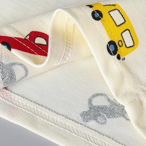 Hopscotch Boys Short Sleeves Cream Vehicle Print Short Set For Ages (18-24 Months)