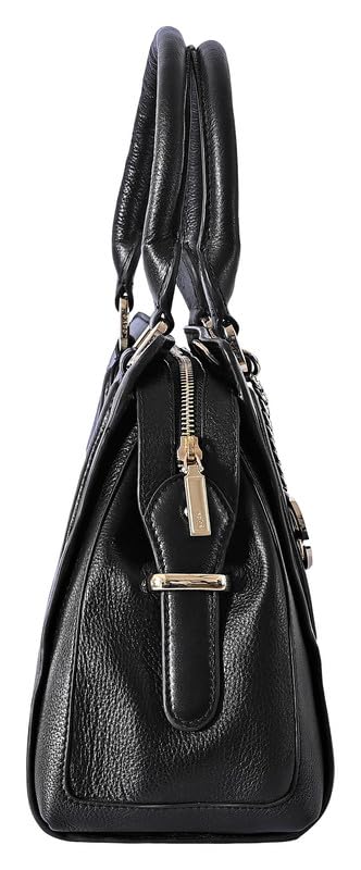 eske Sienna, the Single Zip Satchel | Structured Cosmos Leather Handbag | 3 Main Compartments | Zip & Slip Pockets | Gold Plated Charm | Detachable Shoulder Strap | 22 cm Height