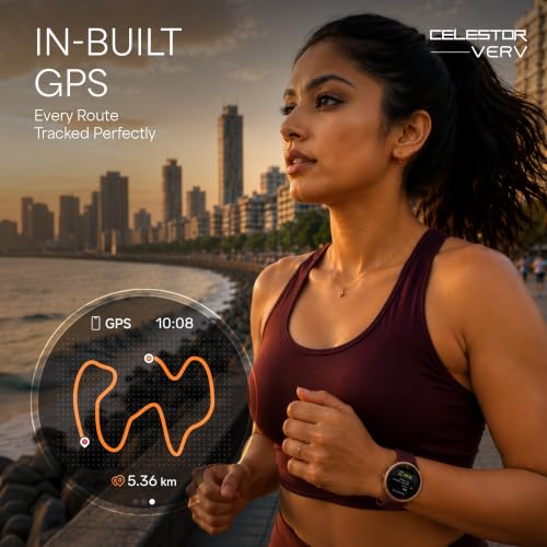 Titan Celestor Verv with 1.19" AMOLED Display, Built-in GPS, Skin Temperature Monitoring, Luna Wellness, Smart Hydration, VO2 Max, Training Load & Readiness, 3 ATM Smart Watch for Women - Biege