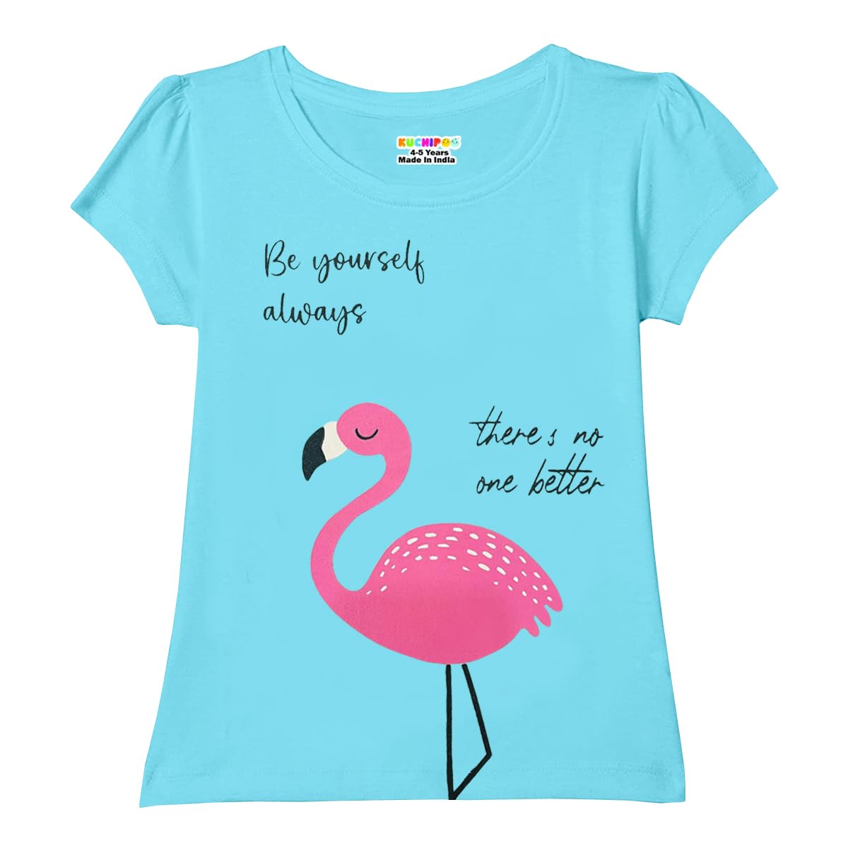 Kuchipoo Girls Regular Fit Half Sleeves Cotton T-Shirts (KUC-TSHRT-460, 13 to 14 Years, Multi-Colored)