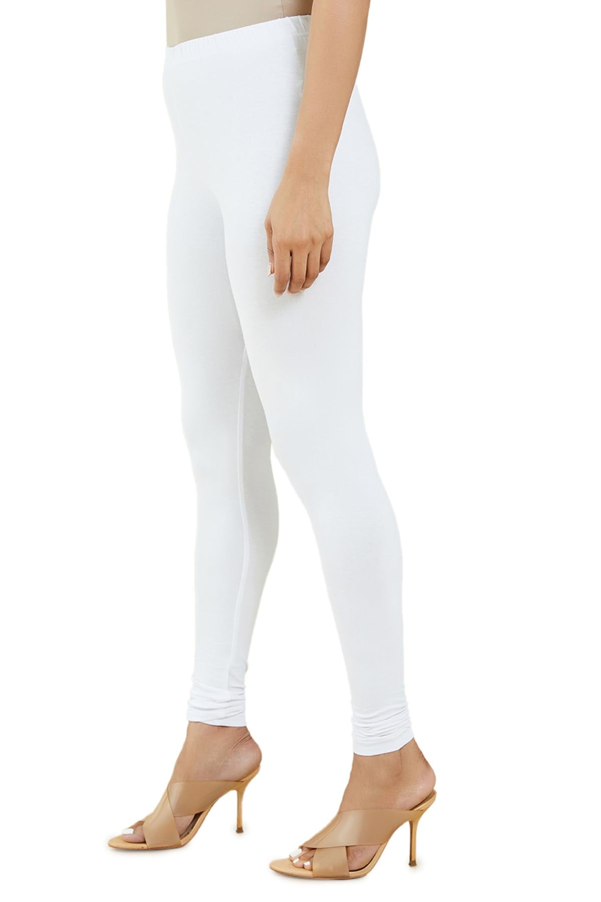 Soch White Cotton Solid Chudi