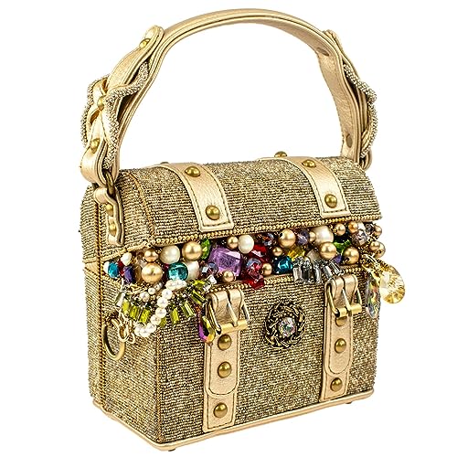 Mary Frances Secret Top Handle Treasure Chest Handbag, Gold, Gold