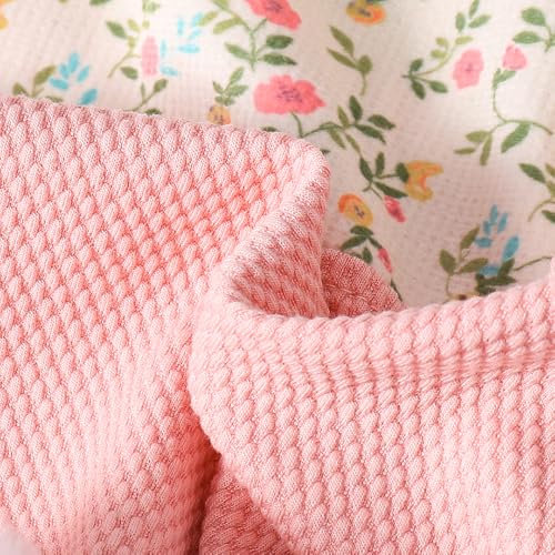 Hopscotch Girls Full Sleeves Peach Flower Bunny Embroidered Bodysuit For Ages (6-9 Months)