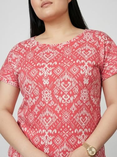 Max Women Printed T-Shirt (Coral_4XL)
