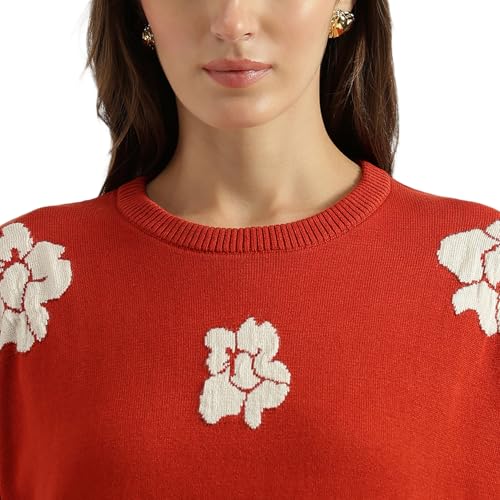 United Colors of Benetton Round Neck Floral Textured Sweater (Size: XXL)-25A1099W3172I0J2