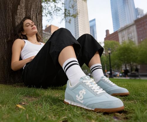 LOUIS STITCH Women’s Sky Blue Casual Lightweight Sneakers | Ortholite Cushioned Comfort | Dual-Color TPR Sole | Lightweight & Comfortable Casual Lace-Up Shoes | LSD-SNK-NBL-SB | UK-4
