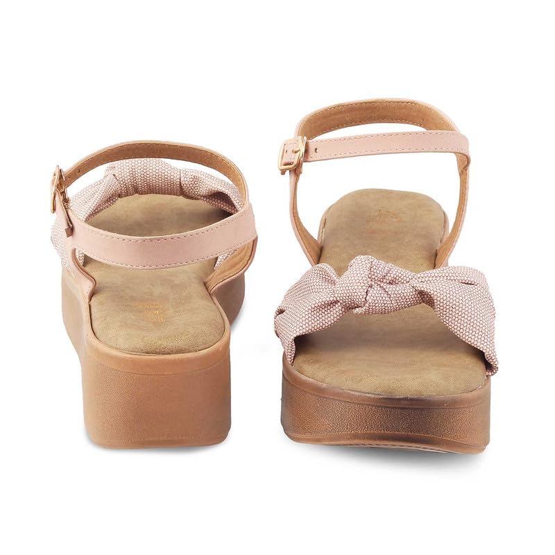 tresmode Brera Pink Women's Platform Wedge Sandals Elevate Your Style Effortlessly!|| Size (EU-37/UK-4/US-6)