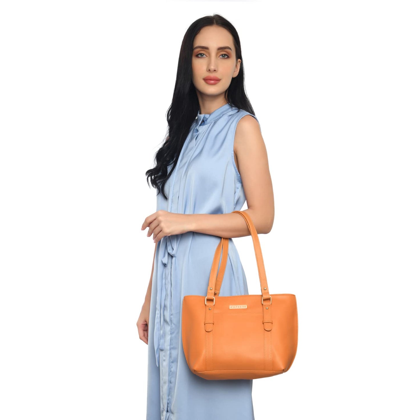 Caprese womens LONDON T Medium CAMEL Tote Bag