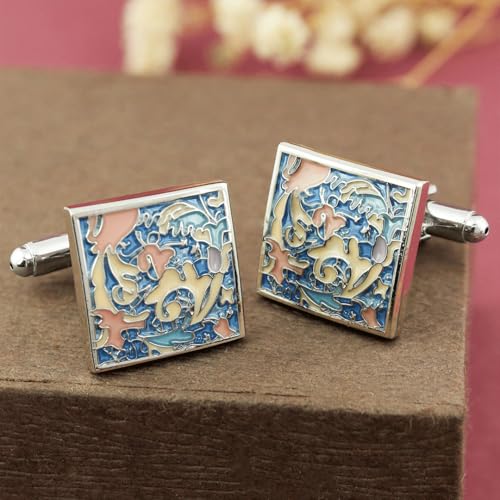 Peluche Designer Multicolor Enamel Cufflinks for Men
