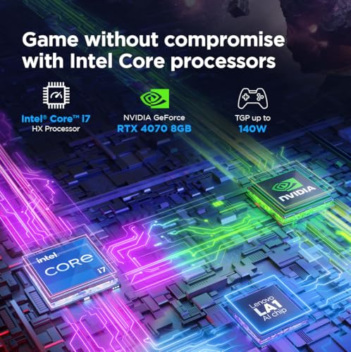 Lenovo Legion 5 Intel Core i7-14650HX 16" (40.64cm) WQXGA IPS 350Nits 165Hz Gaming Laptop (16GB/1TB SSD/Win 11/Office 2021/NVIDIA RTX 4070 8GB/100%sRGB/Alexa/3 Month Game Pass/Grey/2.3Kg), 83DG009DIN