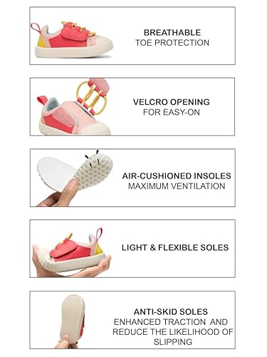 ONYC Poco Toddlers's Comfortable & Lightweight Lace-Free Sneakers- Pink (Girls)