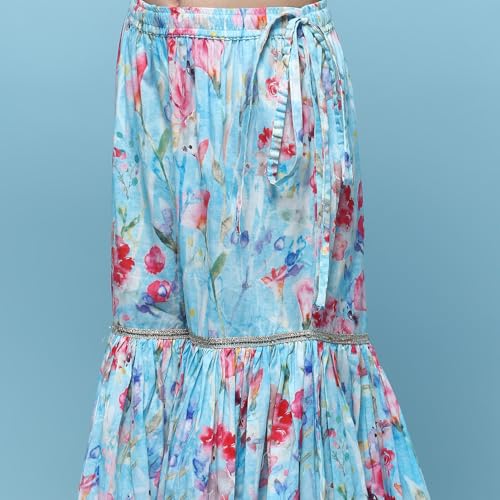 BIBA Girls PRINTED STRAIGHT KID(KWLAVENDER5839_BLUE_5)