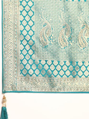 MOHEY Blue Art Silk Zari Weaved Saree for Women