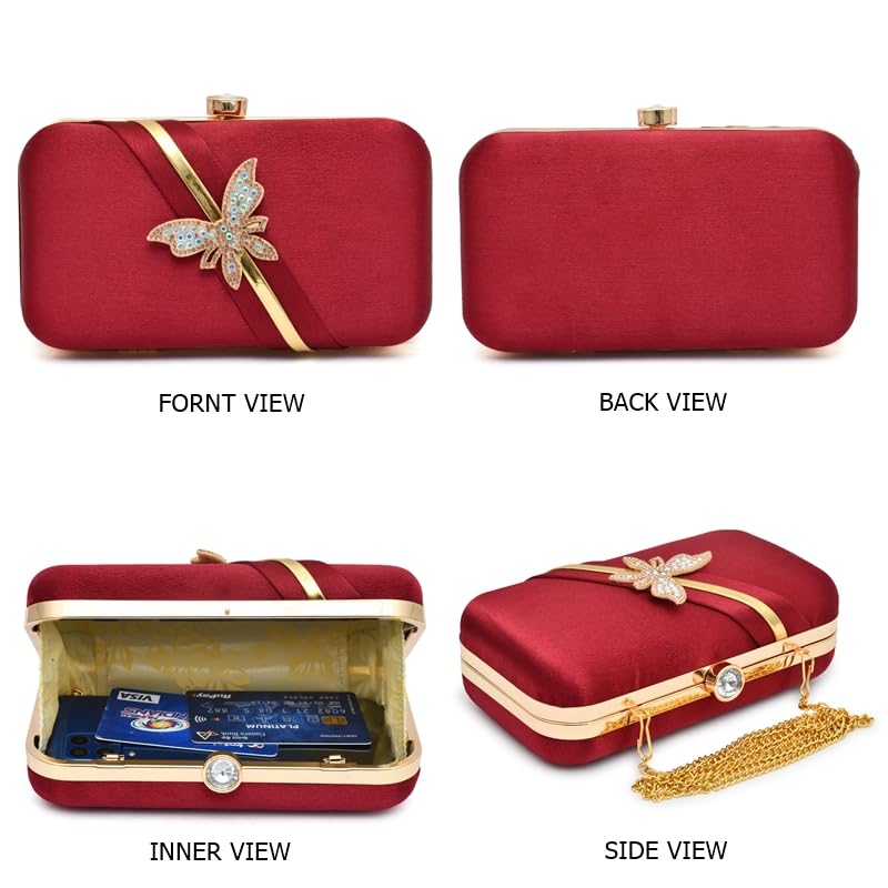 For The Beautiful You Butterfly Women's Clutch (Maroon1)