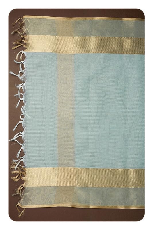 Soch Womens Sea Green Polyester Zari Woven Dupatta