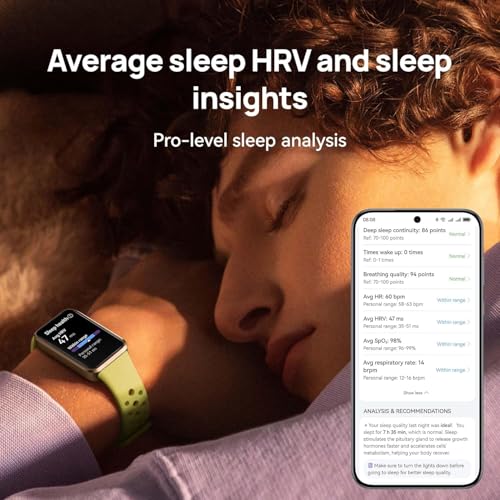 Huawei Band 10 Smartwatch with AI-Powered Fitness Monitoring, Pro-Level Sleep Analysis, Emotional Wellbeing Assistant,Streamlined Metallic Design,Fast Charging,iOS Android (Band 10, Pink)