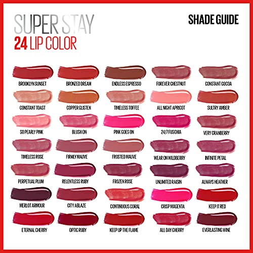 Maybelline New York Superstay 24, 2-Step Matte Lip colour, Perpetual Plum 055