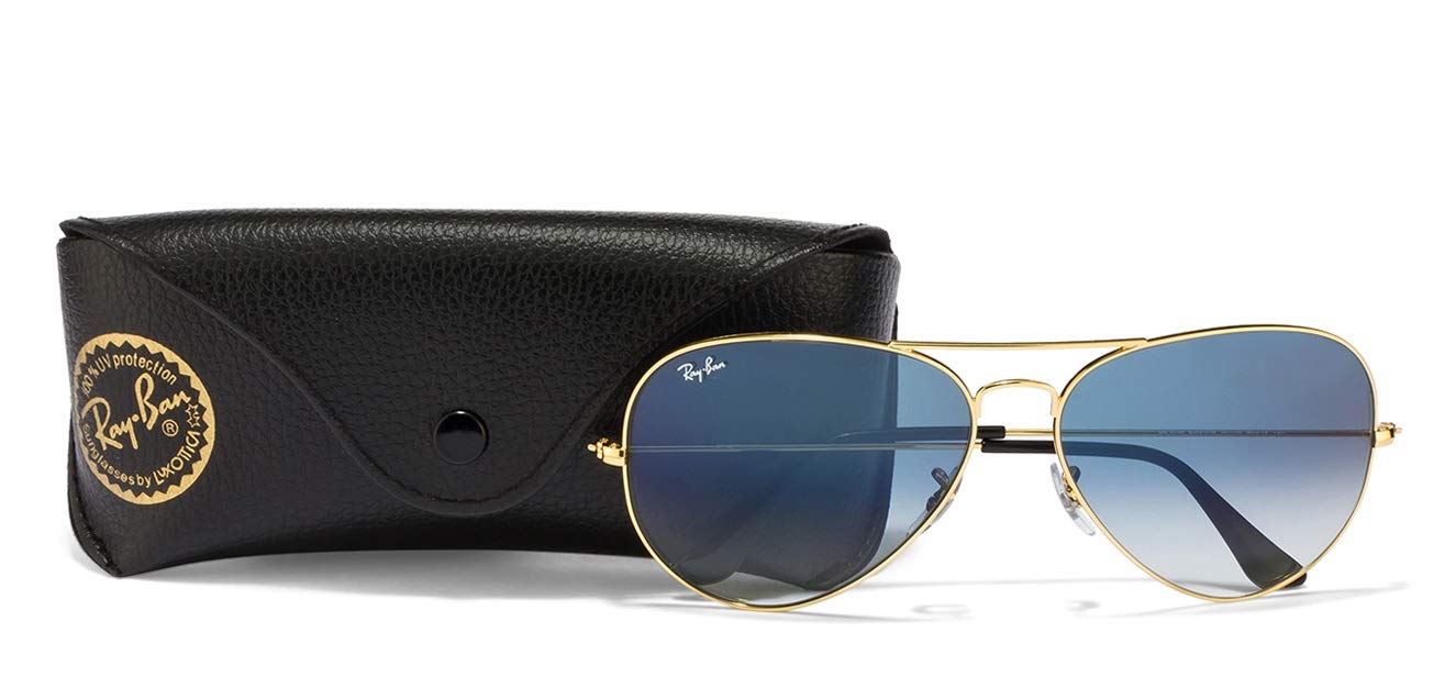 Ray-Ban Men Gradient Blue Lens Pilot Sunglasses - 0RB3025I001/3F62