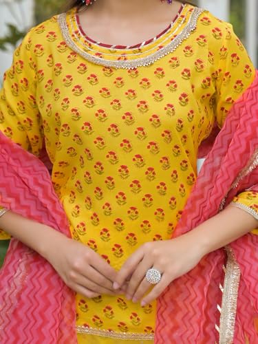Divena Yellow Muslin Kurti Sharara with Dupatta