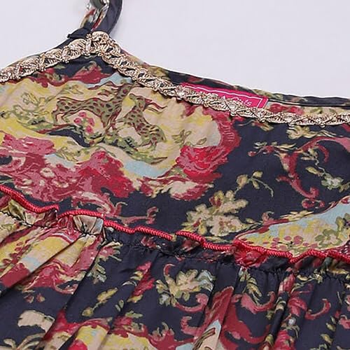 Biba Girls Cotton Tiered Printed Suit Set(KW5027E_5_Blue)