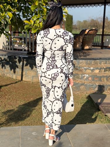 Tandul Women's Cotton Blend Regular Sleeves Multicolor Dress - Maxi/Full Length Animal Print Fashion Medium Size for Office, Casual, Festive & Party (12368)