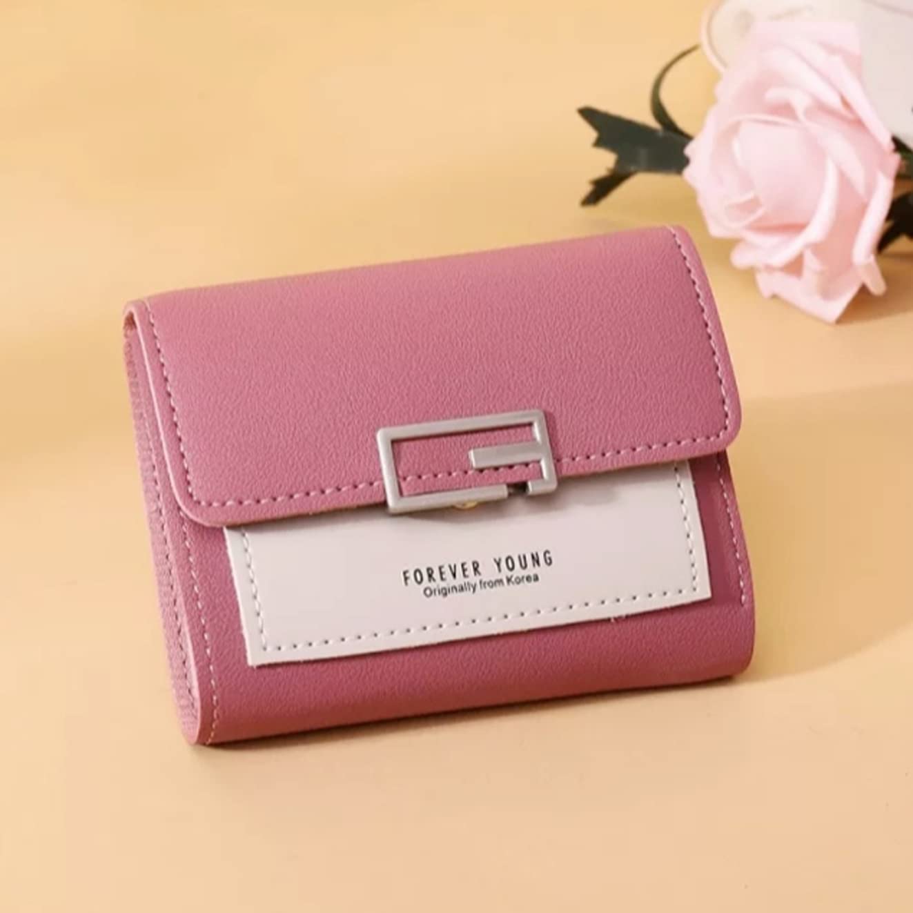 ARURA (LABEL) Women's Small Wallet Tri-Fold Clutch Multi-Functional PU Bag Wallet (Multi Color)