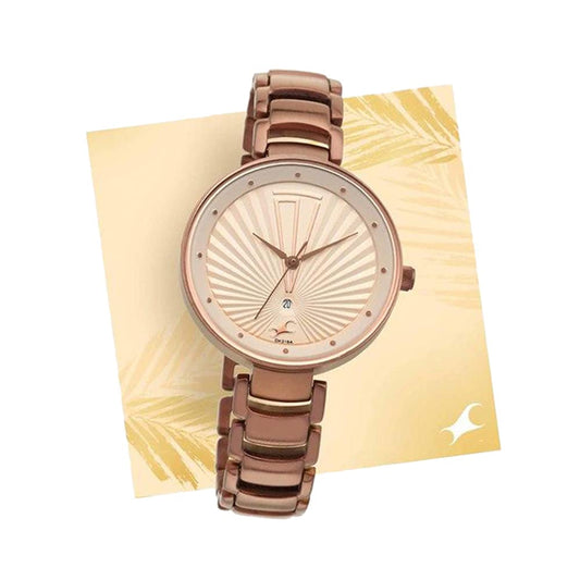 Fastrack Ruffles Analog Beige Dial Women's Watch-6216QM01/NP6216QM01